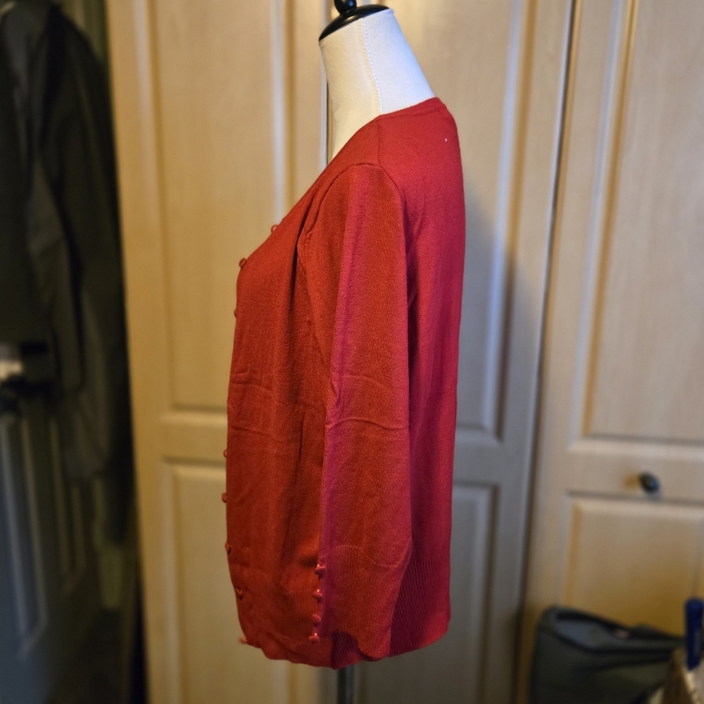 Grace Elements 2 Piece Red Button-Front Knit Card… - image 4